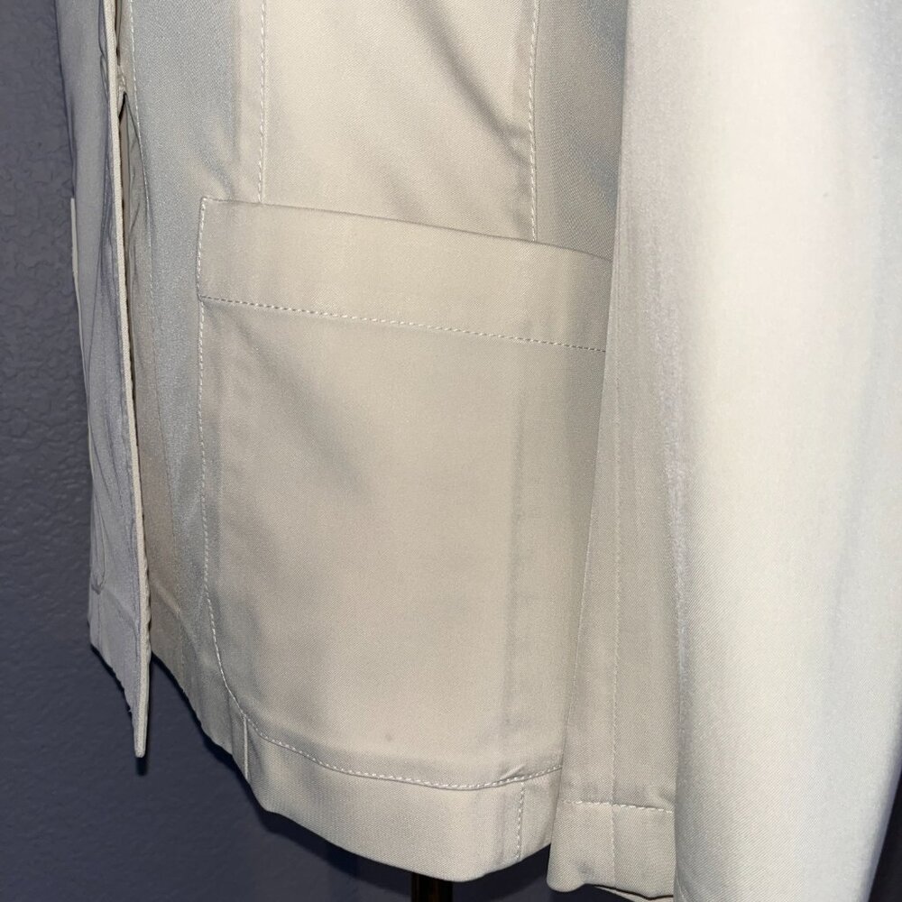 PRADA MADE IN ITALY UNILINED STRETCH SPORTY BLAZER JACKET in CREAM - EUC - IT 38 - Picture 7 of 16